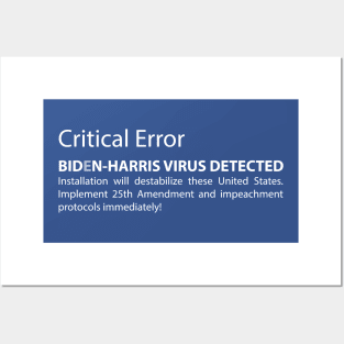 Biden Harris Critical Error Alert Posters and Art
